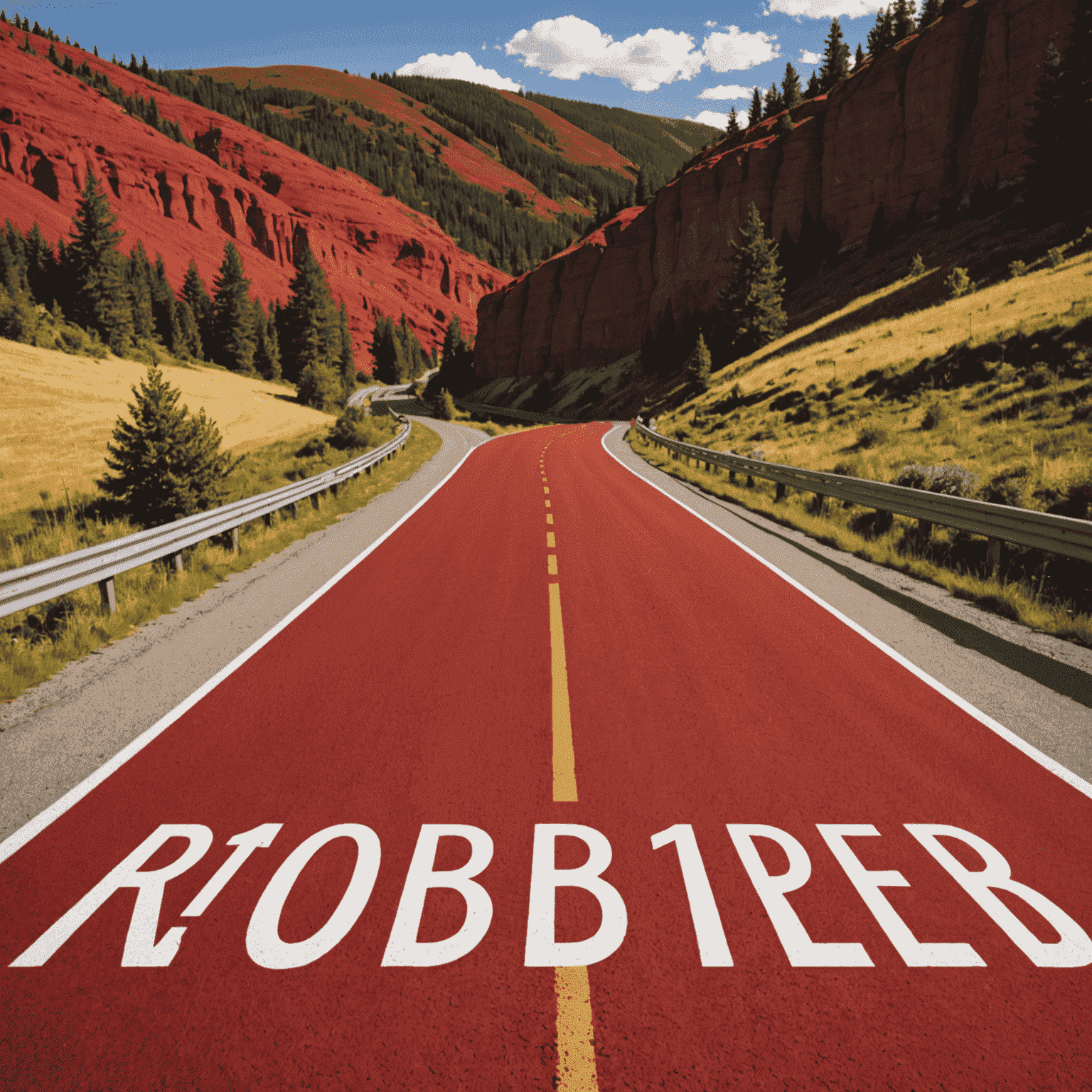 Roadberidd logo - A stylized red road with white text