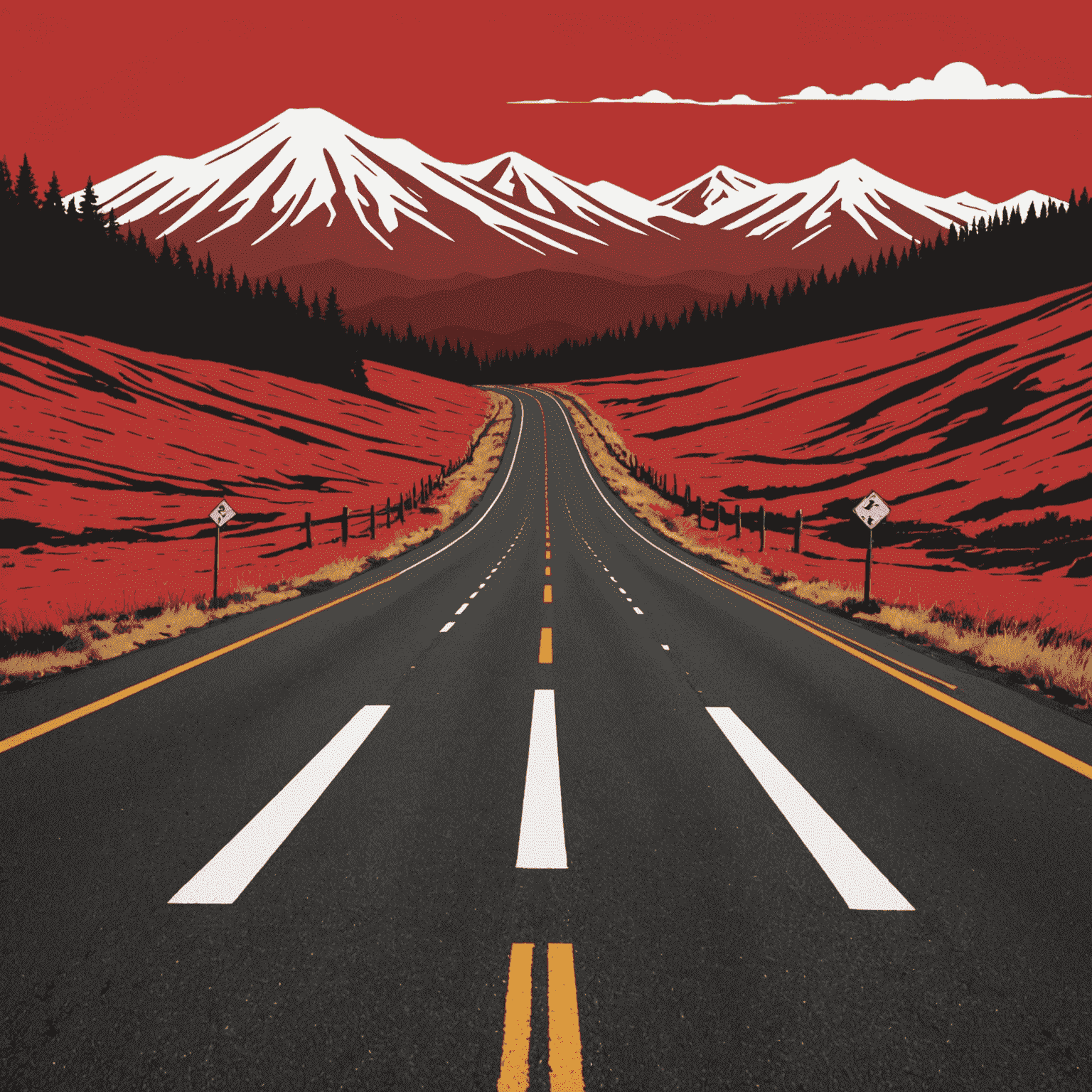 Roadberidd logo - A stylized red road with white text