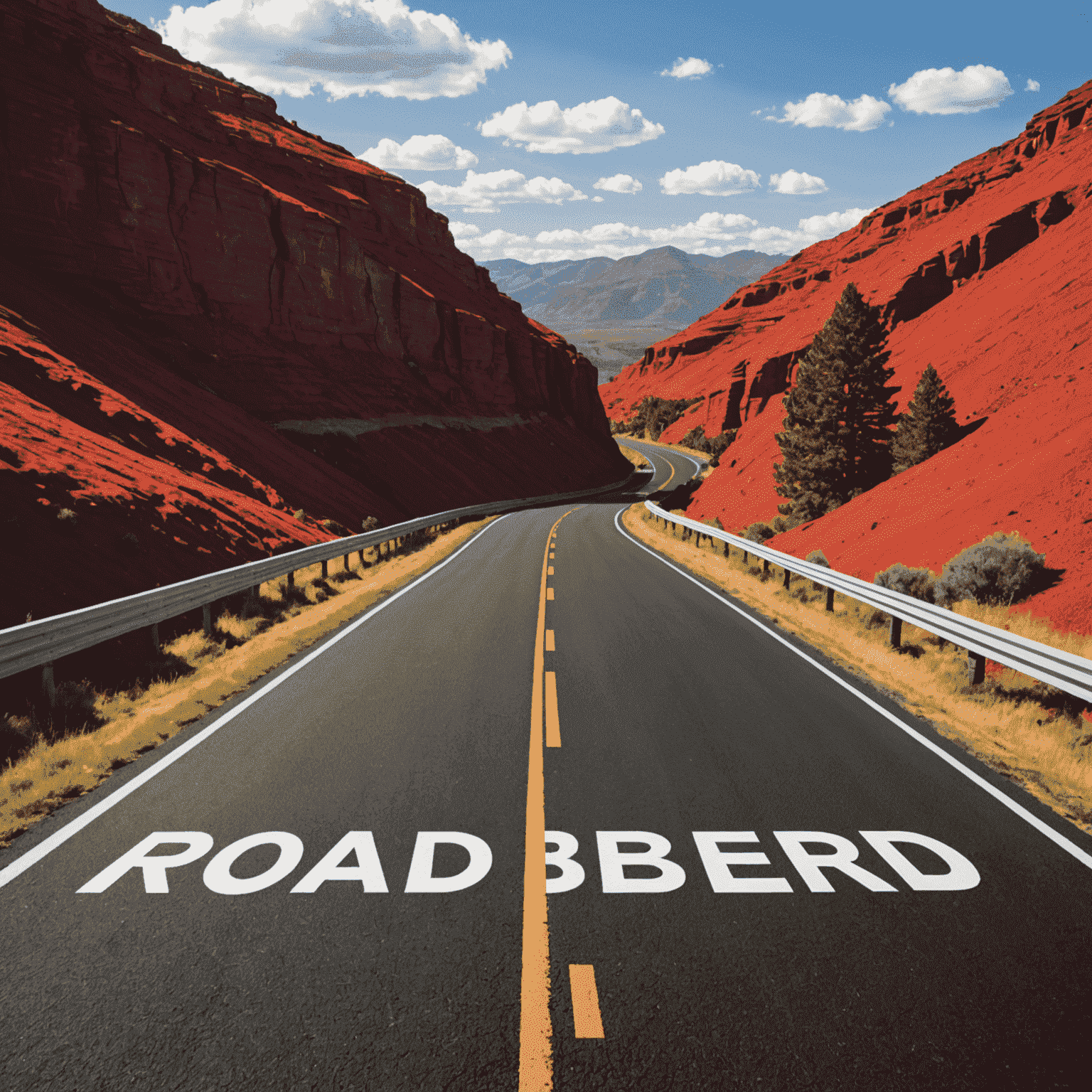 Roadberidd logo - A stylized red road with white text