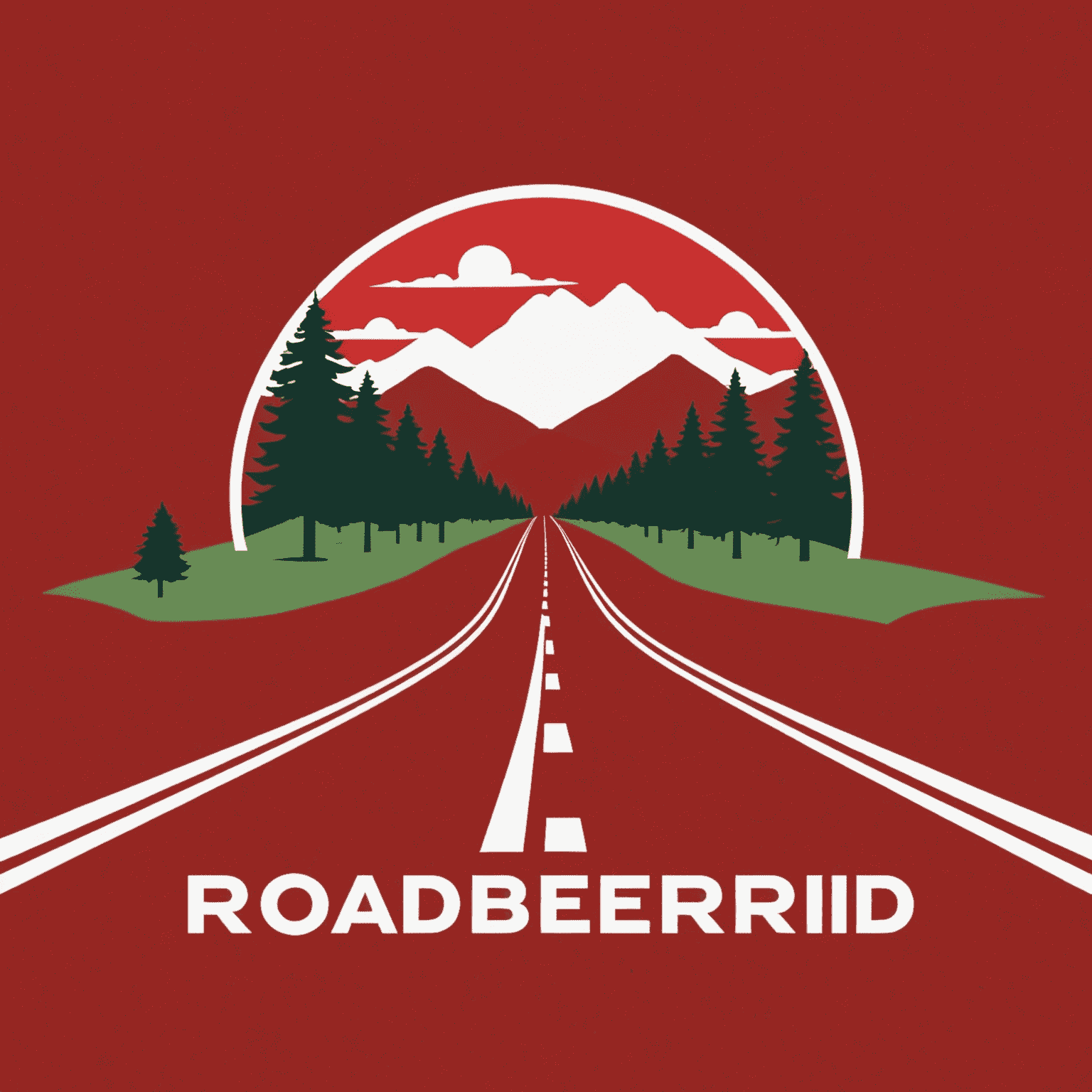 Roadberidd logo - A stylized red road with white text