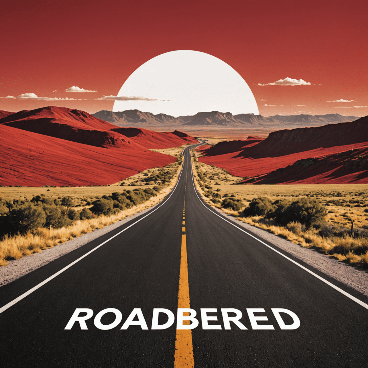 Roadberidd logo - A stylized red road with white text