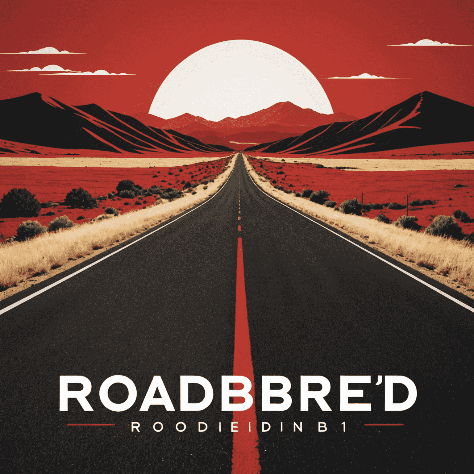 Roadberidd logo - A stylized red road with white text