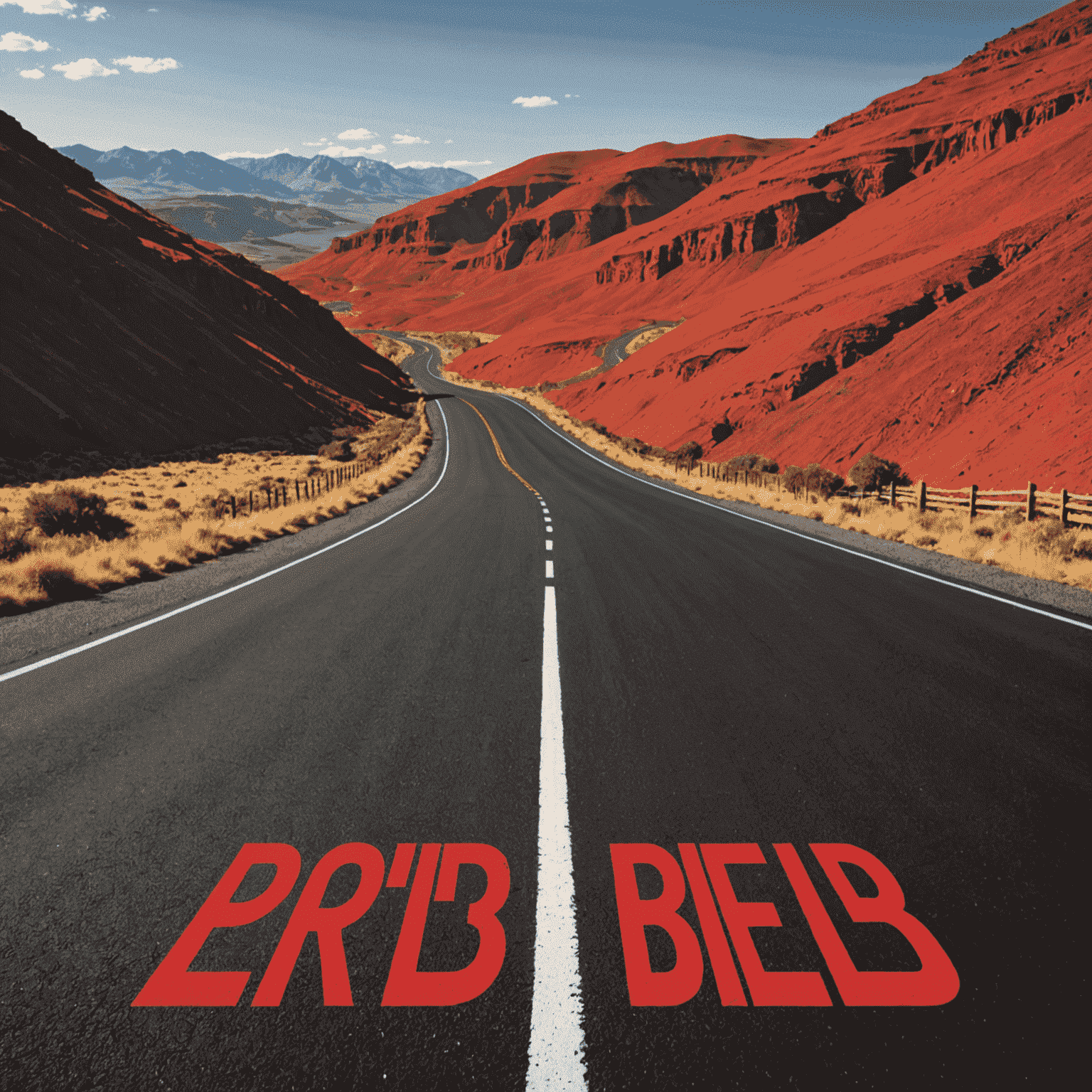 Roadberidd logo - A stylized red road with white text