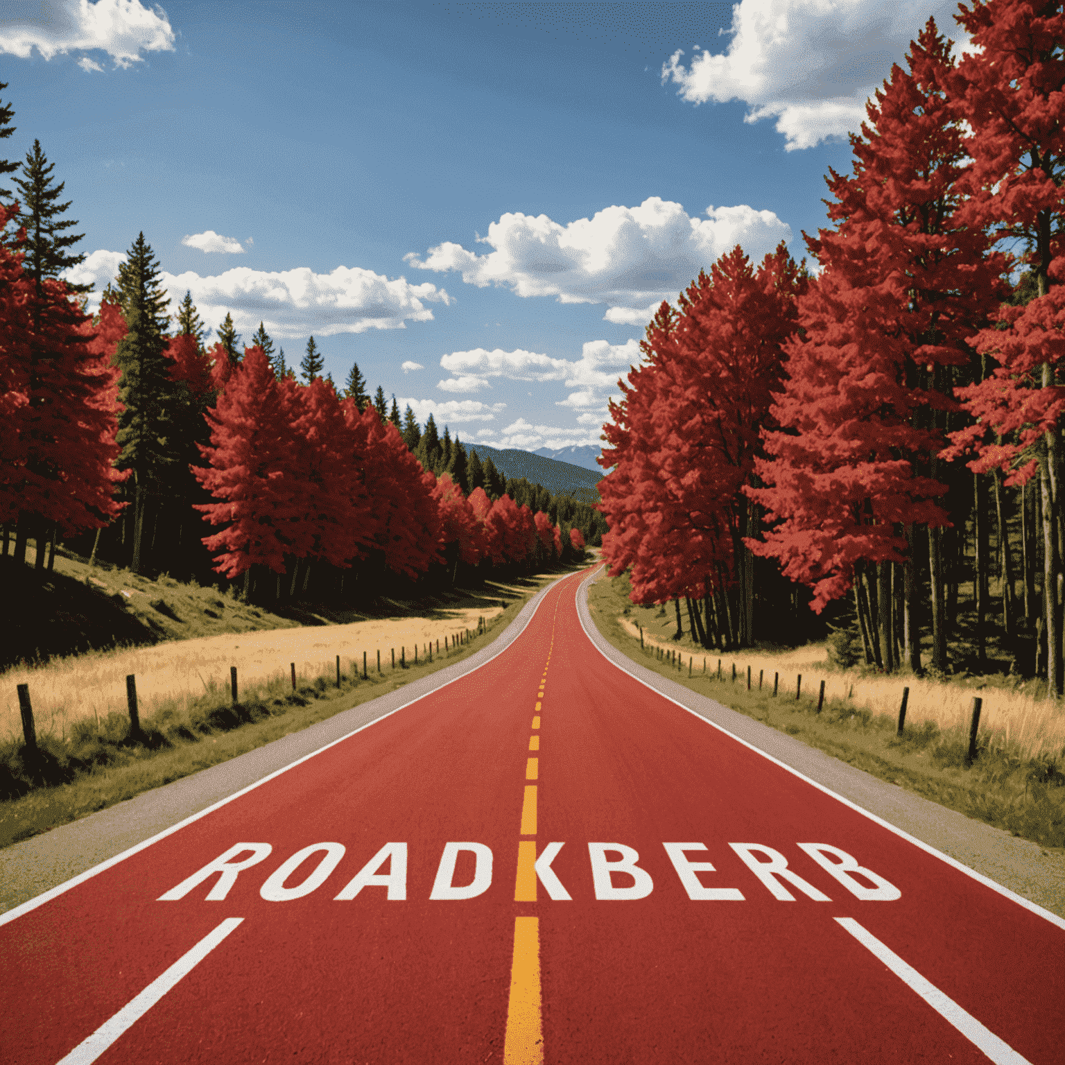 Roadberidd logo - A stylized red road with white text