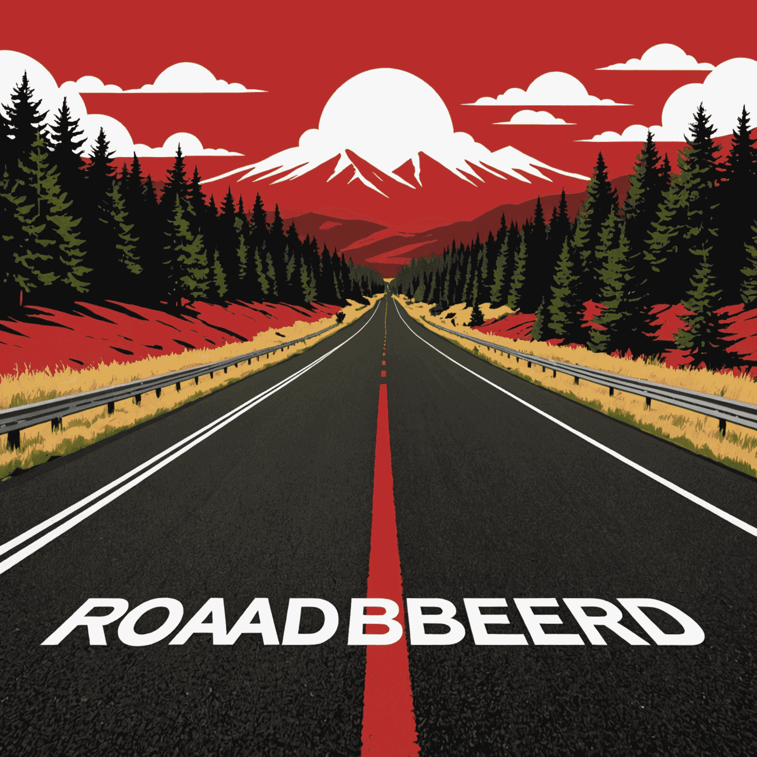 Roadberidd logo - A stylized red road with white text